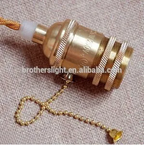 5 pcs Copper Lamp Socket with switch on/off zip - E27 - DIY vintage style edison light socket - industrial lighting - lamp - spe