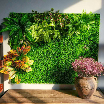 Panneaux de mur et fond et décors intérieurs de l'herbe artificielle