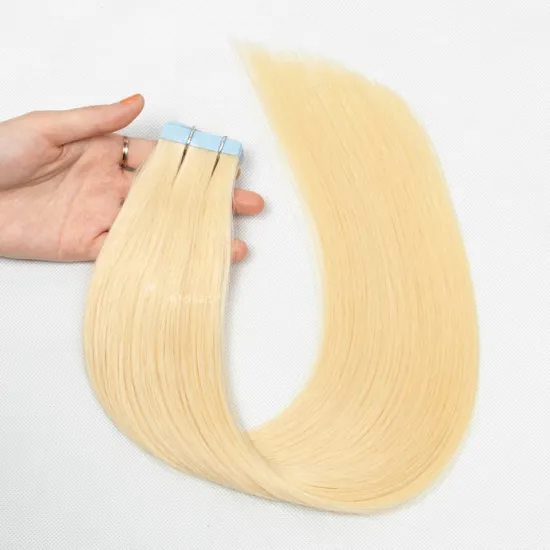 MRSHAIR Blonde Human Hair European Natural Hair Extensions Skin Weft 12"-24" 100% Real Human Hair Tape In Extensions