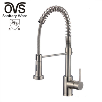 North America Luxury Brass Pull Down Kitchen Faucet - Black Single Cold Water Tap