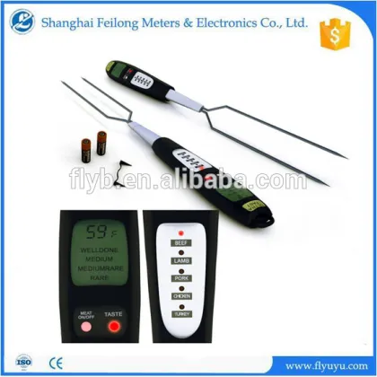 beef/pork/fish/turkey meat thermometer fork with alarm
