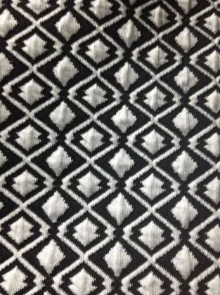 Black white diamond shape air layer jacquard fabric