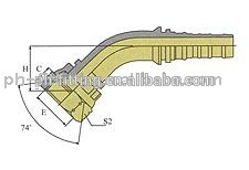 Interlock Hydraulic Fitting Elbow 45 Deg JIC Female 74 Deg Cone Seat