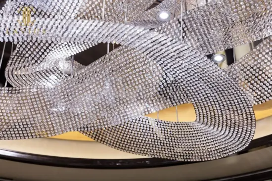 Spiral crystal ball led chandelier lights