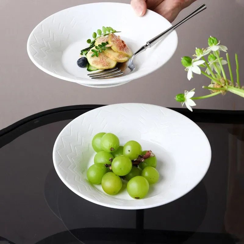 White Ceramic Spaghetti Bowl