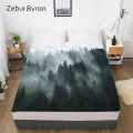 3D HD Digital Print Custom Bed Sheet With Elastic,180/150/160x200 Fitted Sheet Queen/King,Mattress Cover forest