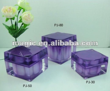 30.50.80g New design right angle Square Acrylic Jar cosmetic packaging cosmetic container suppliers