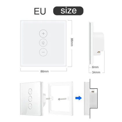 Tuya Smart Life LED Dimmer Touch Switch - LEDEAST DS03 WIFI Smart Dimmer Light Switch for Smart Home