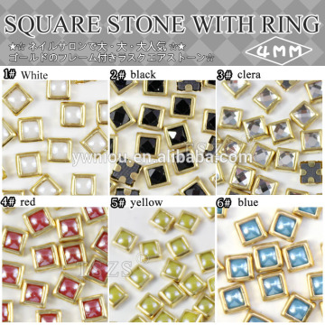 4mm non hot fix rhinestone with gold metal base setting