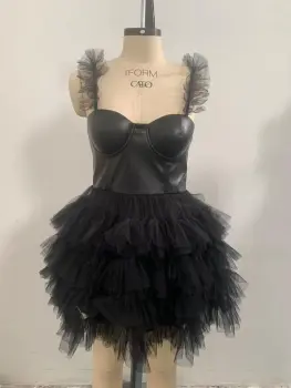 polyester spandex mesh skirt