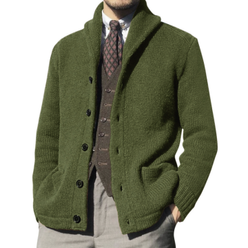 Maglione di cardigan da uomo a scialle maschile