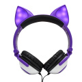 Headphone rubah headphone asli dengan telinga yang menyala