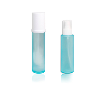 Eco-Friendly Luxury PCR Pet Bottles for Hair Oil - Round Blue Containers