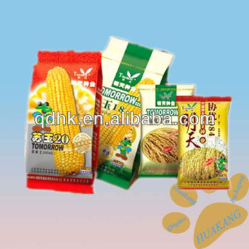Back center and side gusset plastic packaging bag