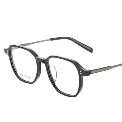 Trendy Myopia Glasses with Acetate Frame and Titanium Temple
