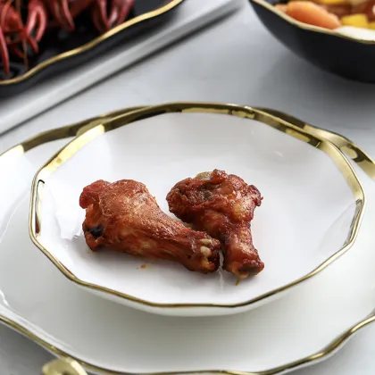 Wholesale Luxury Nordic Style Black White Ceramic Tableware