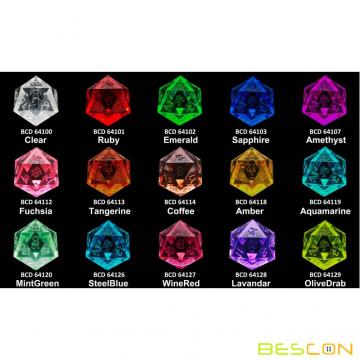 BESCON DICE Crystal Clear (Unpainted) Sharp Edge DND Dice Set of 7, Razor Edged Polyhedral D&D Dice Set for Role Playing Games