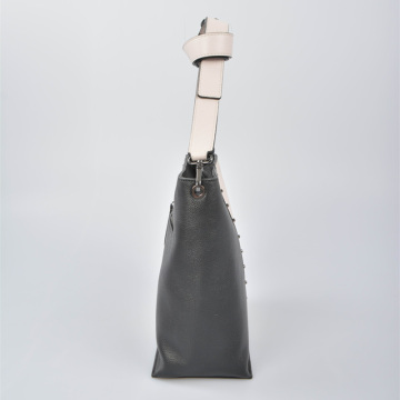 PALIO Leather Bucket Bag with middle cutting