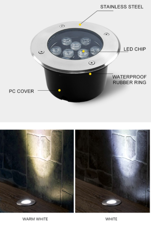 LED Ground Light 18W في الهواء الطلق IP68 IP68