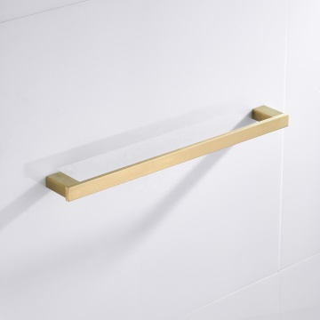Brushed Gold 700mm Square Single Towel Rail Rack Bathroom Stainless Steel Accessories