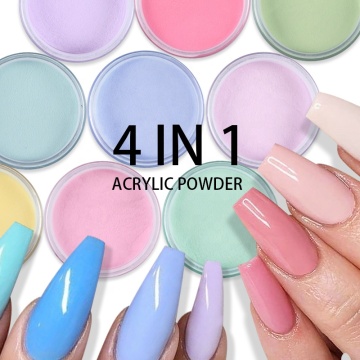 Professional 3D Nail Art Extensions with Colored Carving and Crystal Acrylic Powder