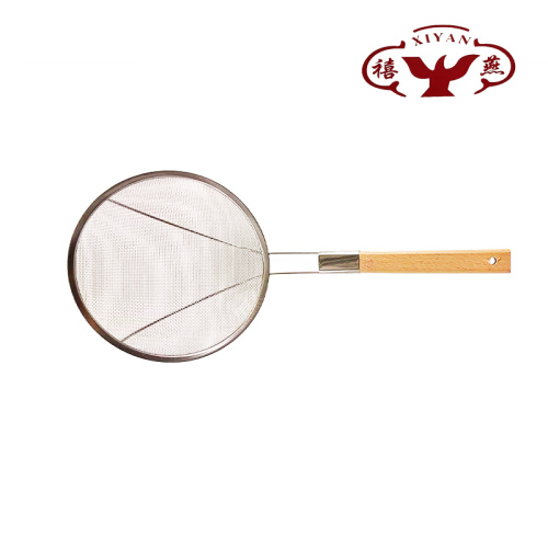 Premium Wooden Handle Small Ladle Strainer