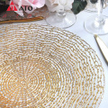 Unique gold glass wedding charger glass charger plate