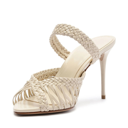 ODM Artisanal Peep-Toe Woven High Heel Sandals
