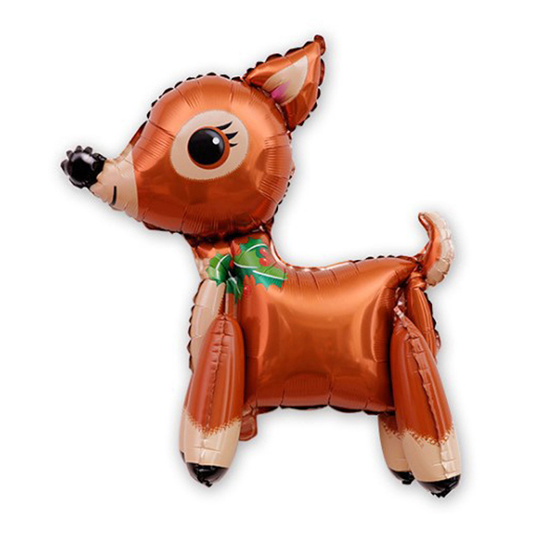 1 pc cute 4D deer balloons walking deer animal balloons for Christmas party decor kids birthday decorations deer toys foil globe