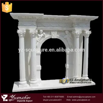 indoor decoration white stone column fireplace sculpture for sale
