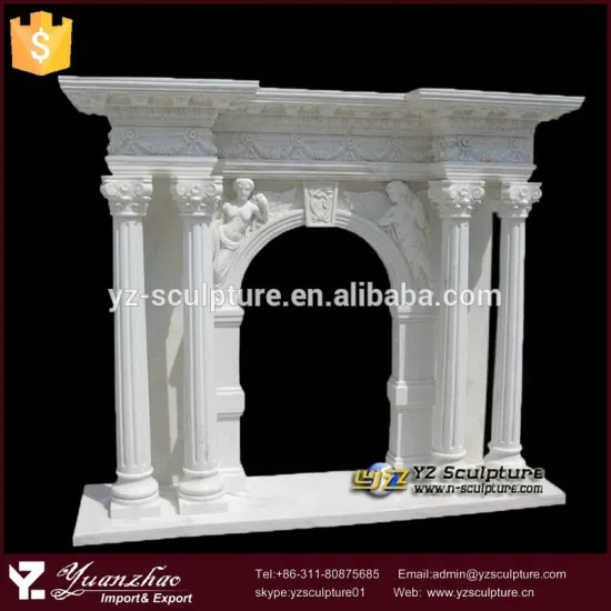 indoor decoration white stone column fireplace sculpture for sale
