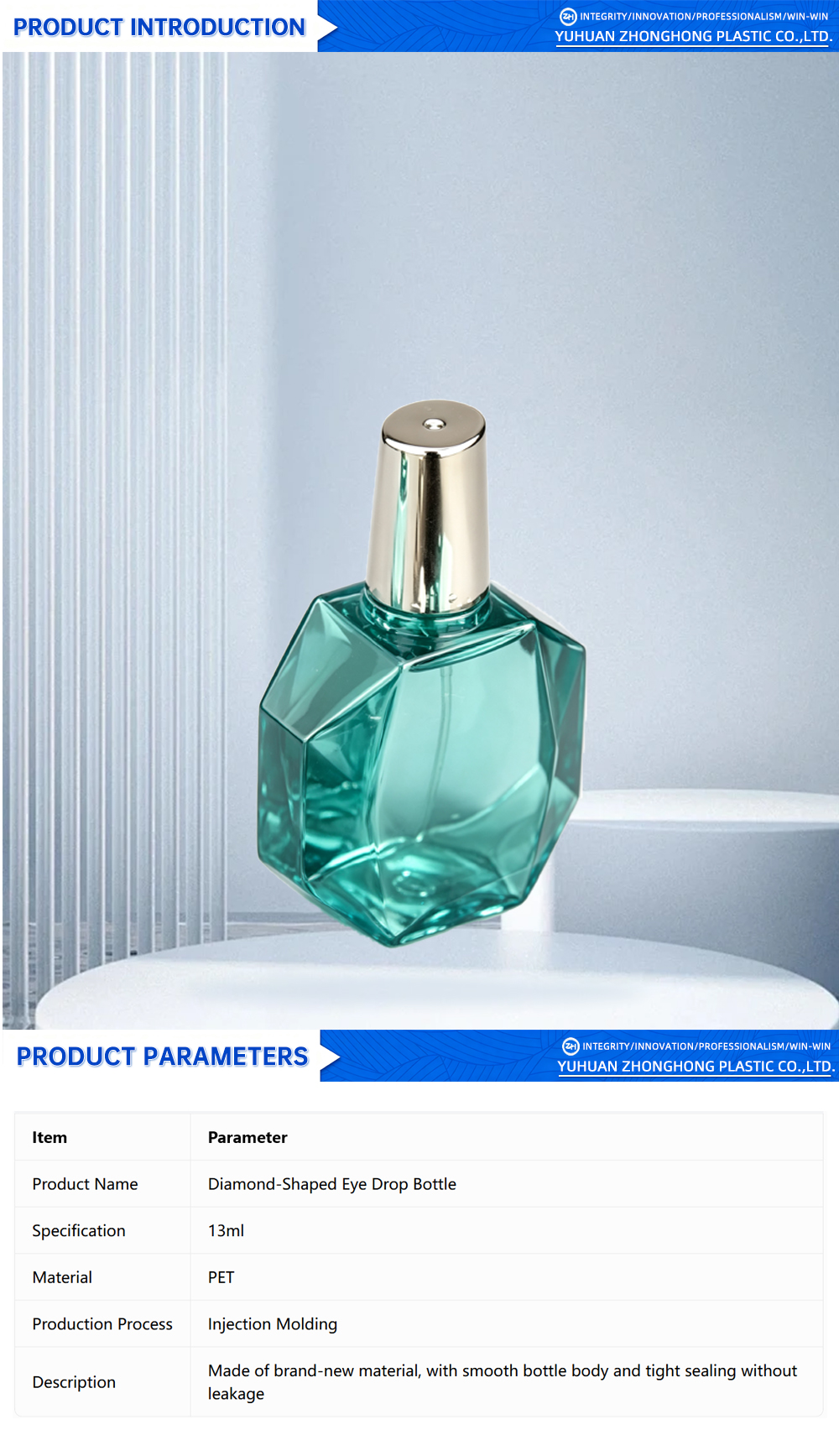 Diamond-Shaped Eye Drop Bottle X