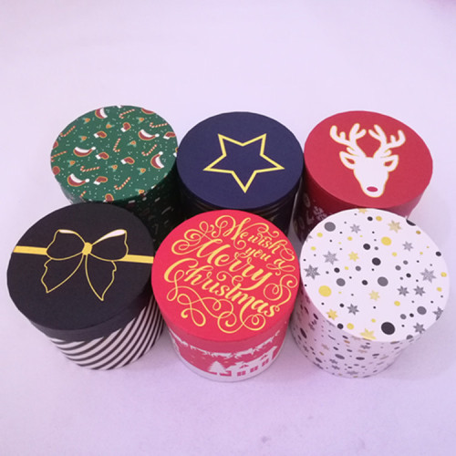 Christmas Gift Packaging Carton Round Boxes Paper