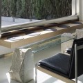 Table de café en pierre de luxe table basse en verre