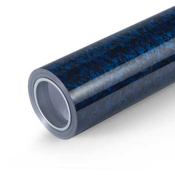 Glossy Forged Carbon Fiber Blue Car Wrap