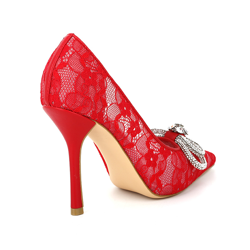 Rhinestone Butterfly Lace Wedding Heels
