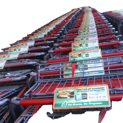 Supermarket Shopping Cart Handle Advertising Boards