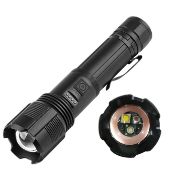 Tri-couleur USB Lumière de torche rechargeable avec triple LED blanc, rouge, éclairage vert - 5W Power and Imperproof Design