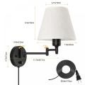 Lampe murale dimmable avec de l&#39;ombre en tissu