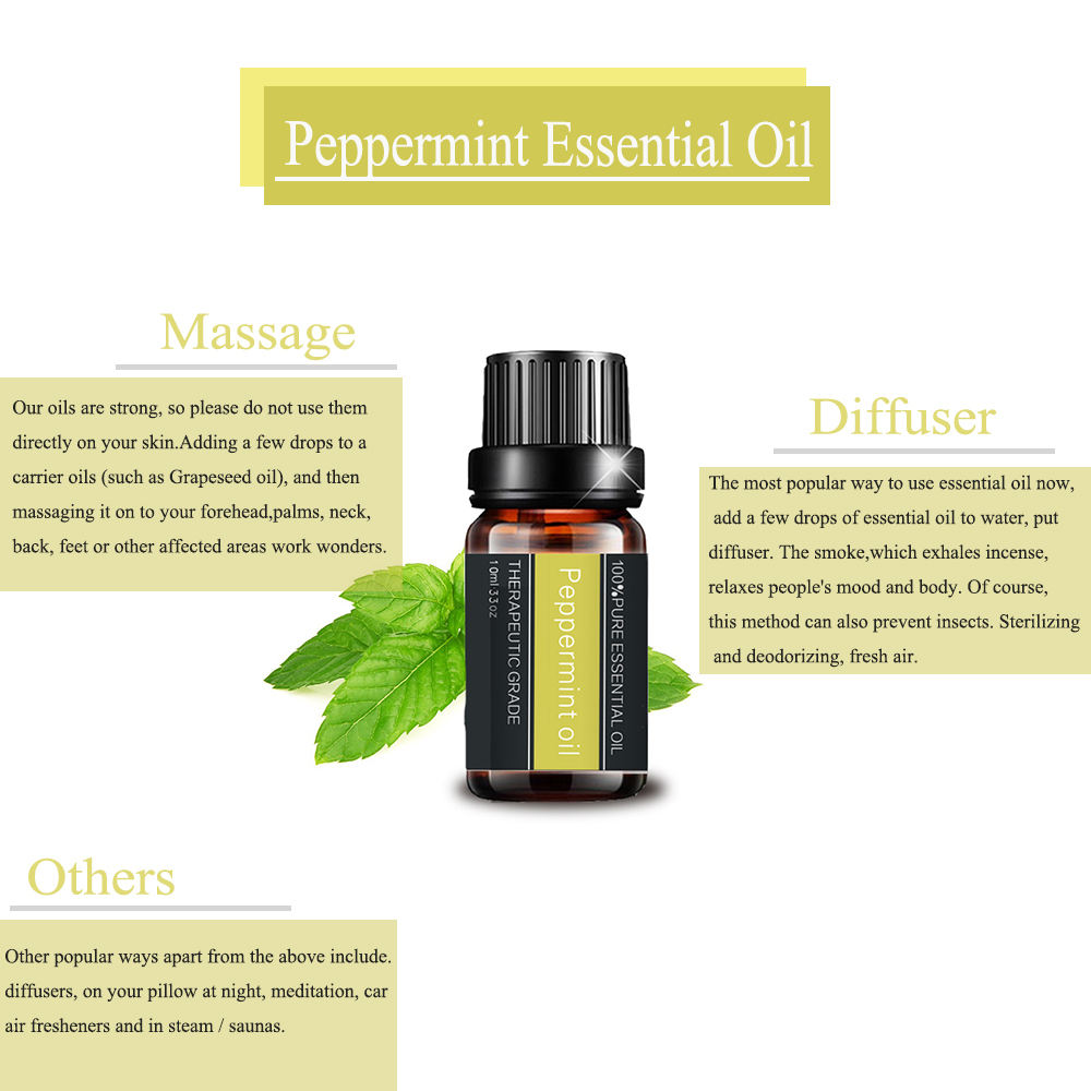 Organic Peppermint Essential Oil 100% Pure Natural Plant