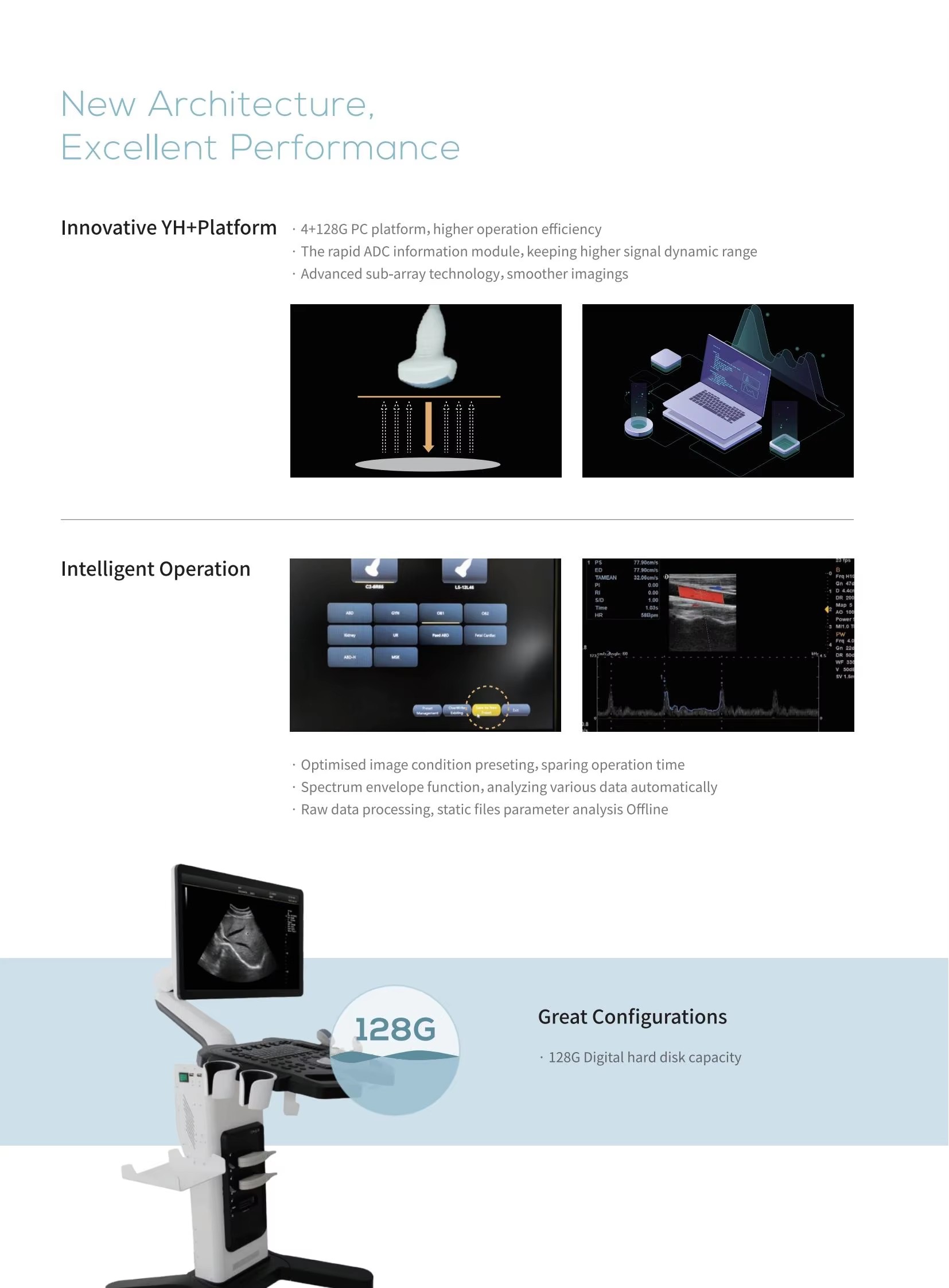 Trolley Color Doppler Ultrasound Scanner