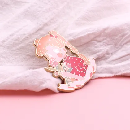 Custom Pink Bunny KitKat Enamel Pin