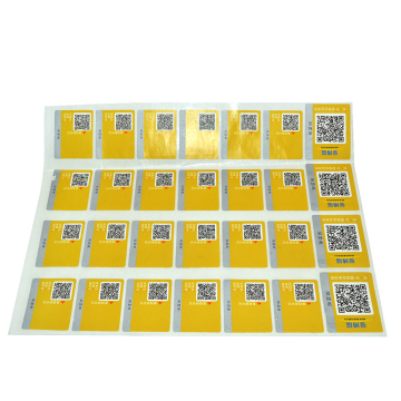 Percetakan Label Pelekat Foil Gold Custom Glossy