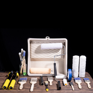 Custom Logo Wooden Handle Paint Brush Set with Stainless Steel Ferrule