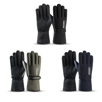 Warm and Plush Thickened Waterproof Winter Skiing Gloves for Men