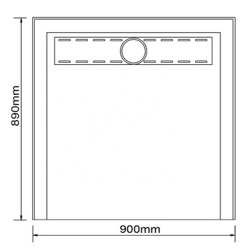 Acrylic Shower With Stainless Steel Trench