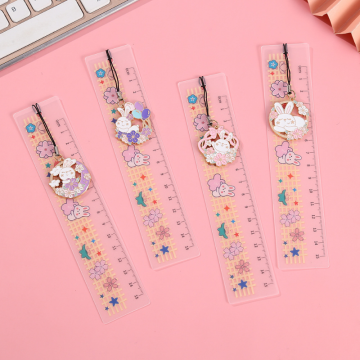 Kawaii Cartoon Rabbit Plastic Straight Ruler - 15cm School Stationery