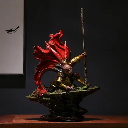 Chinese Ceramic Monkey King Ornament for Living Room