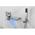Bathroom Two Function Wall Mounted LED Brass Tub Faucet Concealed Hidden Tap mixer