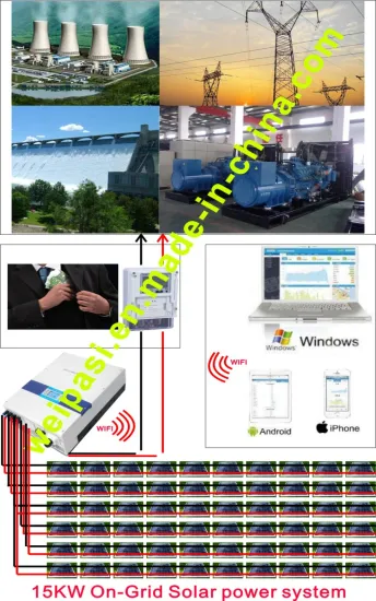 15KW Solar On-grid power generation system; Electricity Production 70~100KWh/day